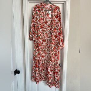 Floral Cardigan/Kimono with bell sleeves NWT